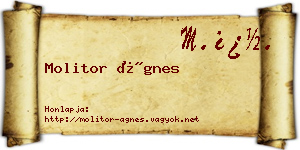Molitor Ágnes névjegykártya