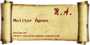 Molitor Ágnes névjegykártya