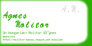 agnes molitor business card